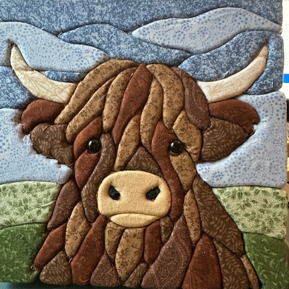 Kinusaiga kit highland cow intermediate skill fabric tools frame included 8x8